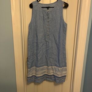 Blue Striped Sleeveless Dress